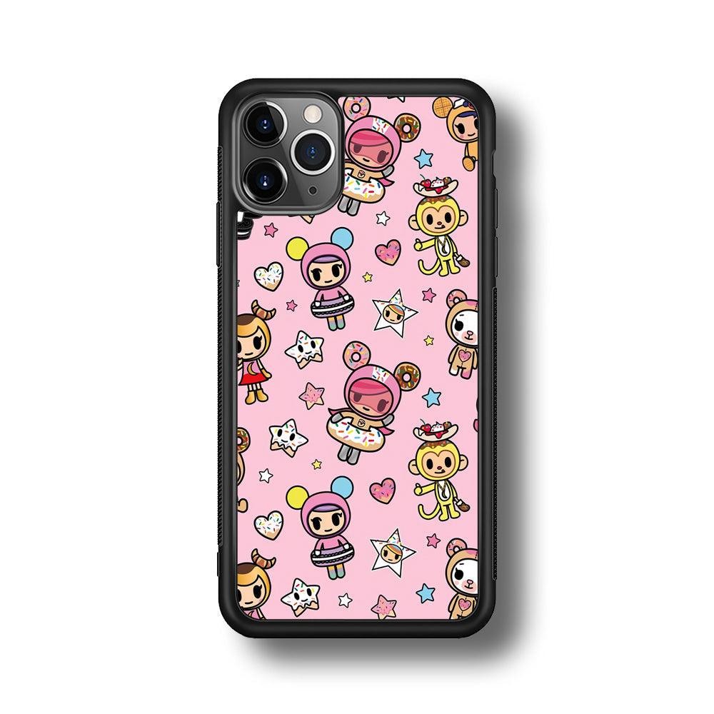 Tokidoki Donuts Hula Hoops iPhone 11 Pro Max Case-Rubber Black (2D Case)-Oxvistore