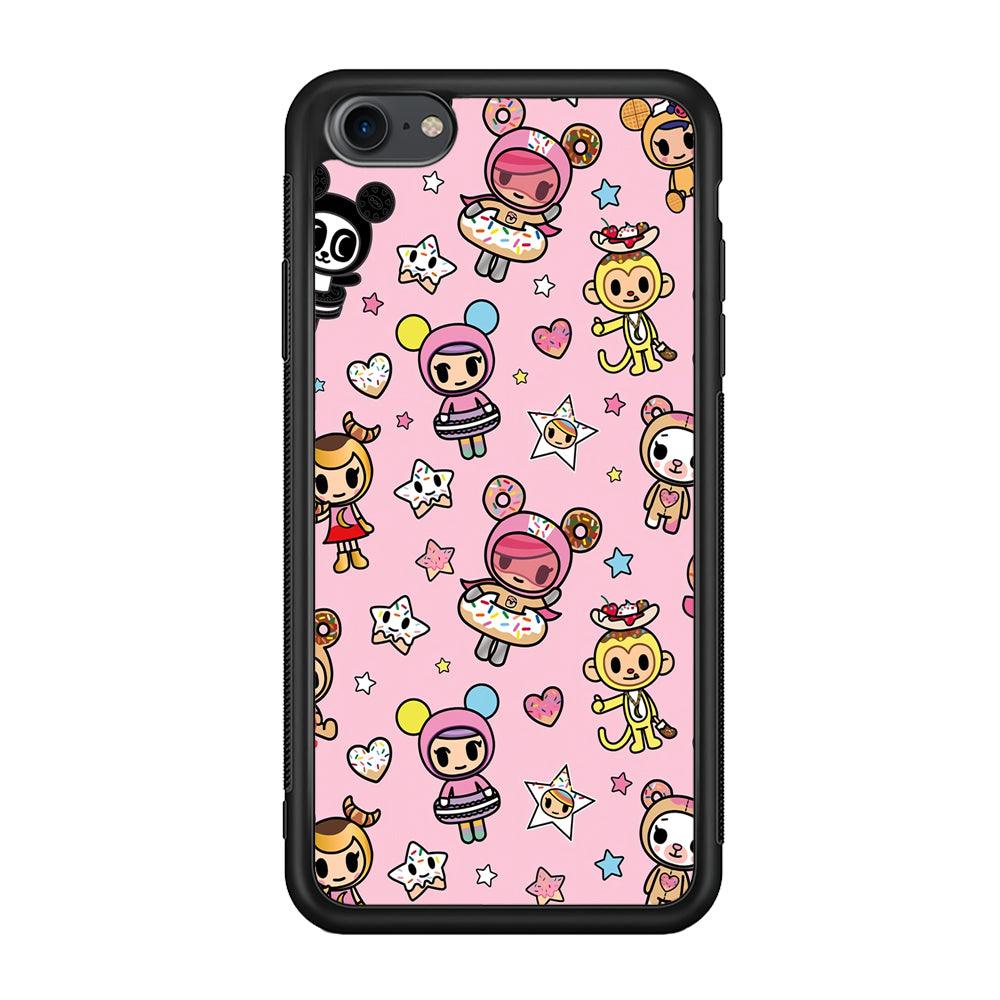 Tokidoki Donuts Hula Hoops iPhone 7 Case-Rubber Black (2D Case)-Oxvistore