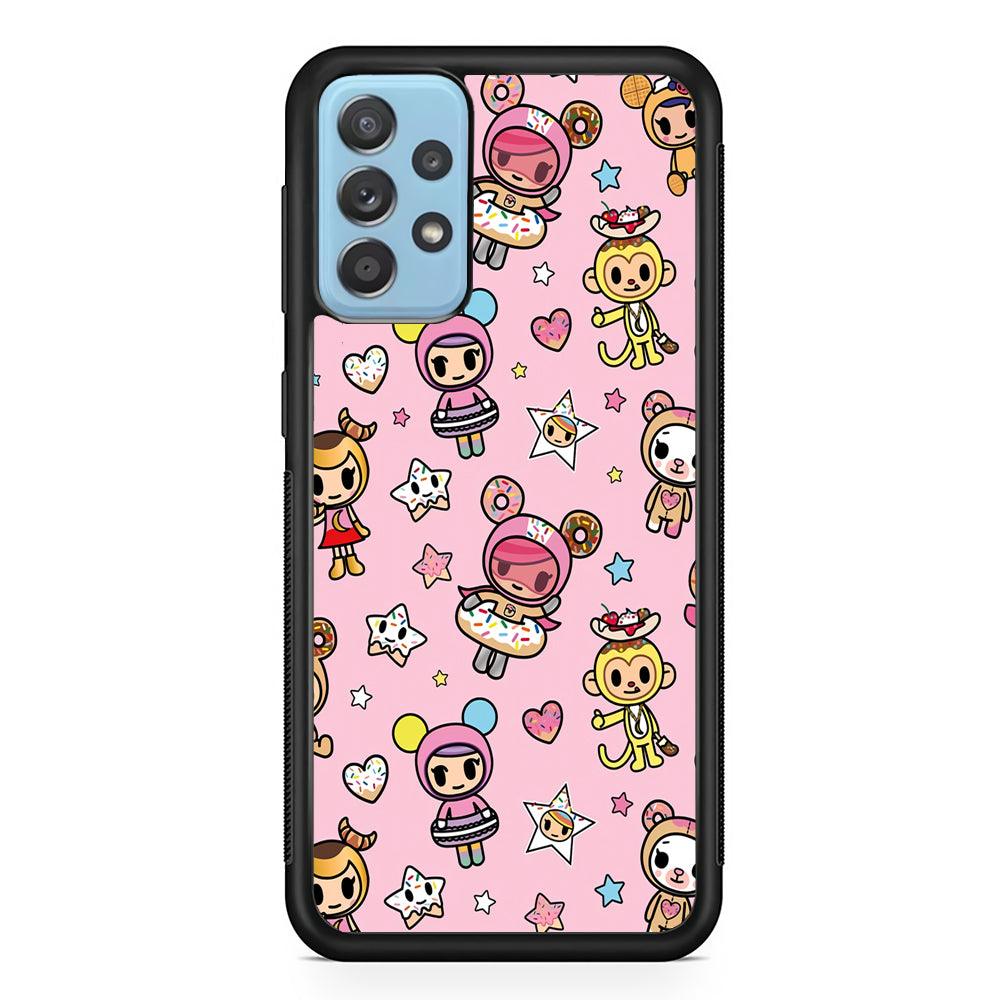 Tokidoki Donuts Hula Hoops Samsung Galaxy A72 Case-Rubber Black (2D Case)-Oxvistore
