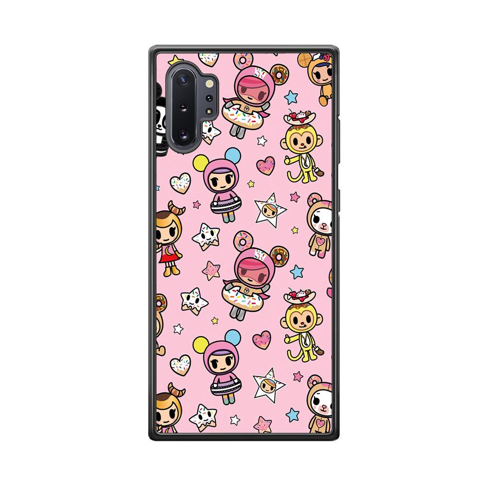 Tokidoki Donuts Hula Hoops Samsung Galaxy Note 10 Plus Case-Rubber Black (2D Case)-Oxvistore