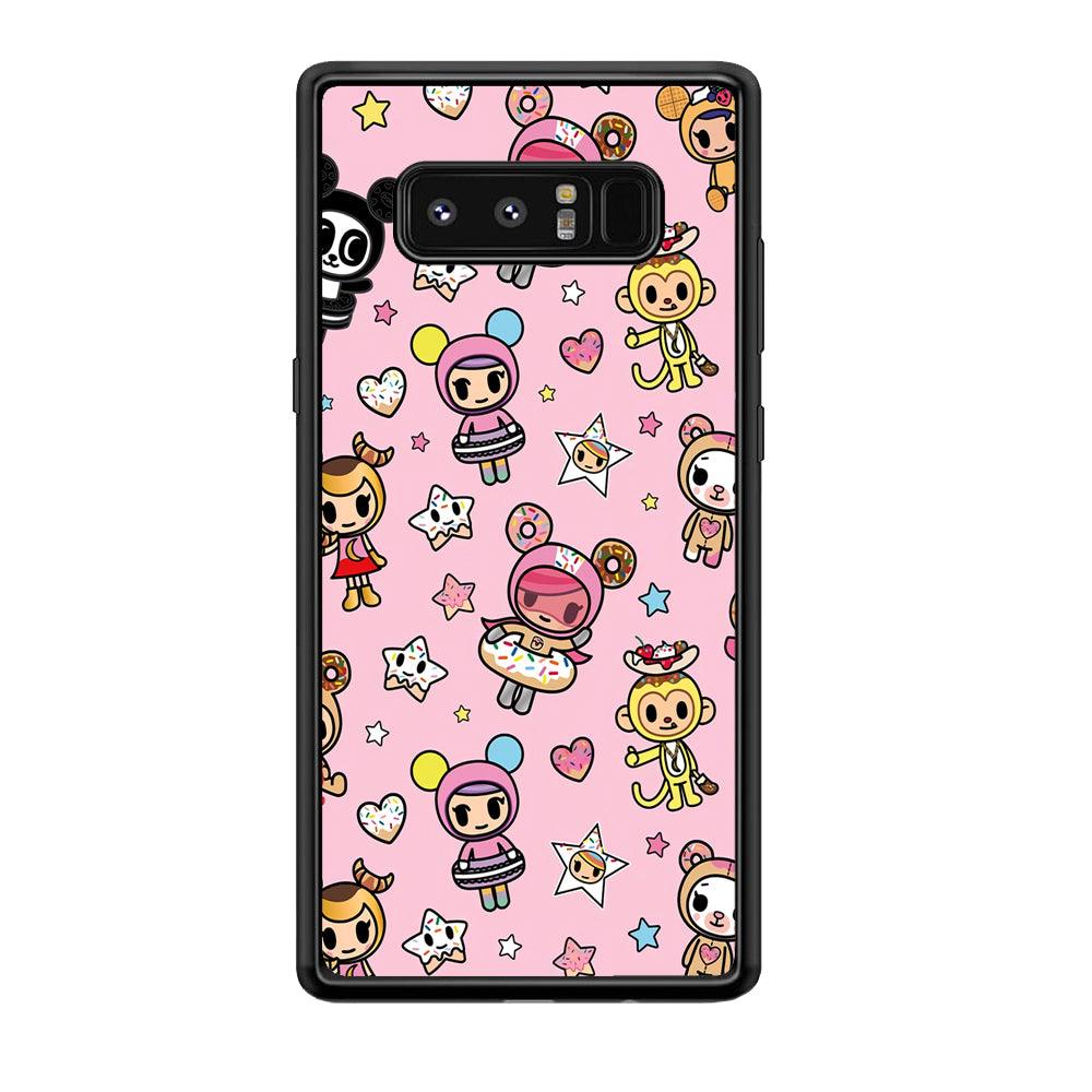Tokidoki Donuts Hula Hoops Samsung Galaxy Note 8 Case-Rubber Black (2D Case)-Oxvistore
