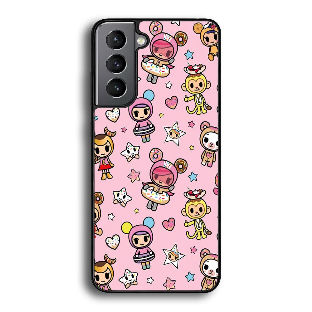 Tokidoki Donuts Hula Hoops Samsung Galaxy S24 Plus Case-Rubber Black (2D Case)-Oxvistore