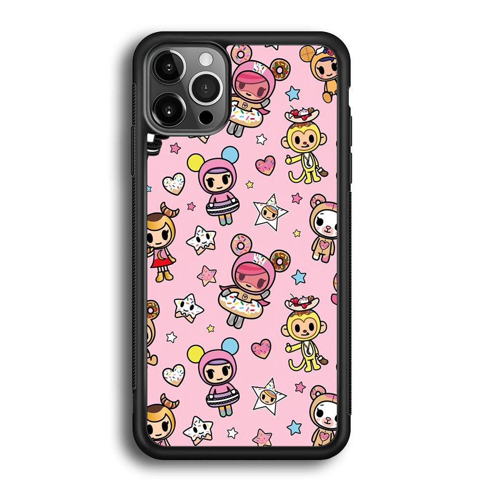 Tokidoki Donuts Hula Hoops iPhone 12 Pro Case-Rubber Black (2D Case)-Oxvistore