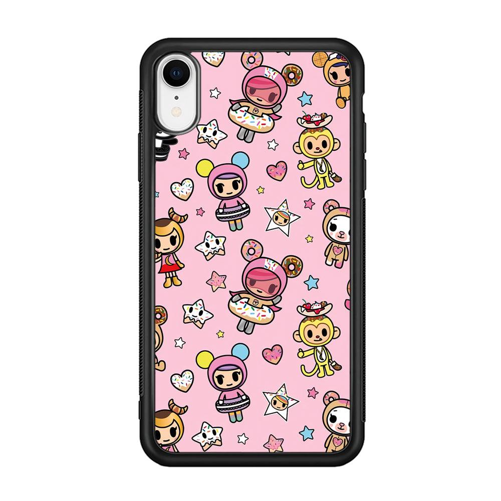 Tokidoki Donuts Hula Hoops iPhone XR Case-Rubber Black (2D Case)-Oxvistore