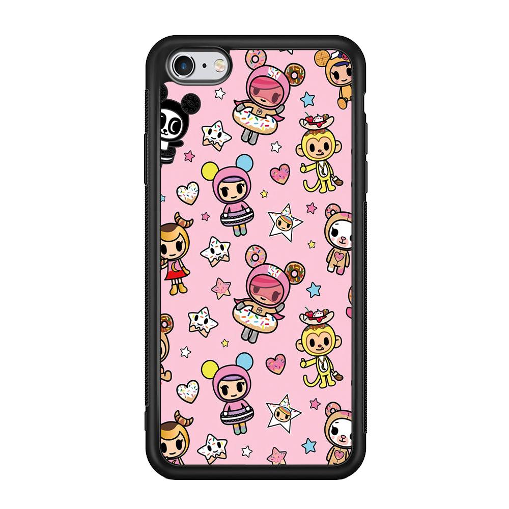 Tokidoki Donuts Hula Hoops iPhone 6 | 6s Case-Rubber Black (2D Case)-Oxvistore