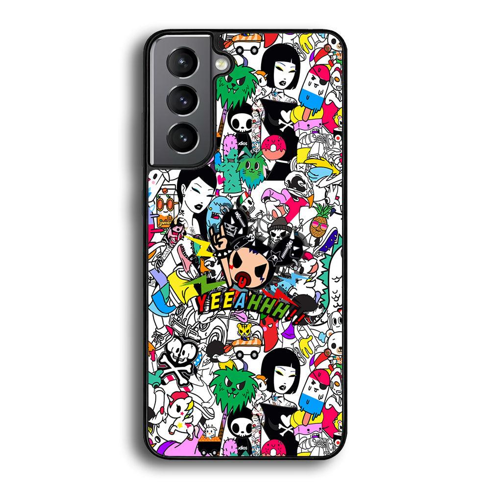 Tokidoki Feel Yeeahh Samsung Galaxy S22 Plus Case-Rubber Black (2D Case)-Oxvistore