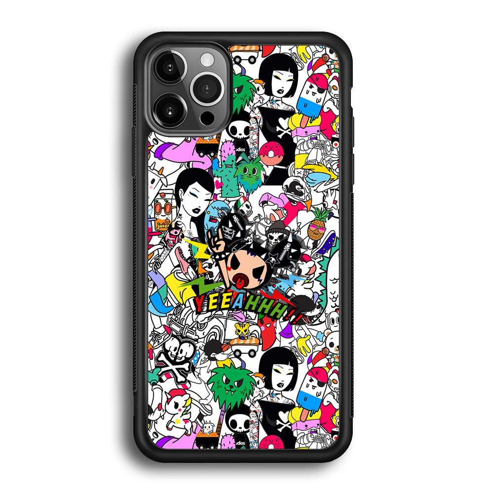 Tokidoki Feel Yeeahh iPhone 12 Pro Case-Rubber Black (2D Case)-Oxvistore