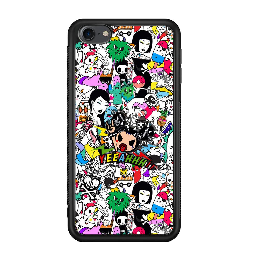 Tokidoki Feel Yeeahh iPod Touch 6 Case-Rubber Black (2D Case)-Oxvistore
