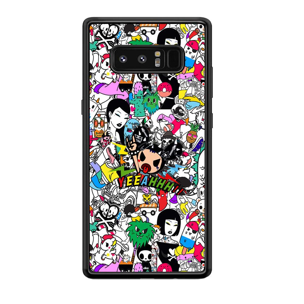 Tokidoki Feel Yeeahh Samsung Galaxy Note 8 Case-Rubber Black (2D Case)-Oxvistore