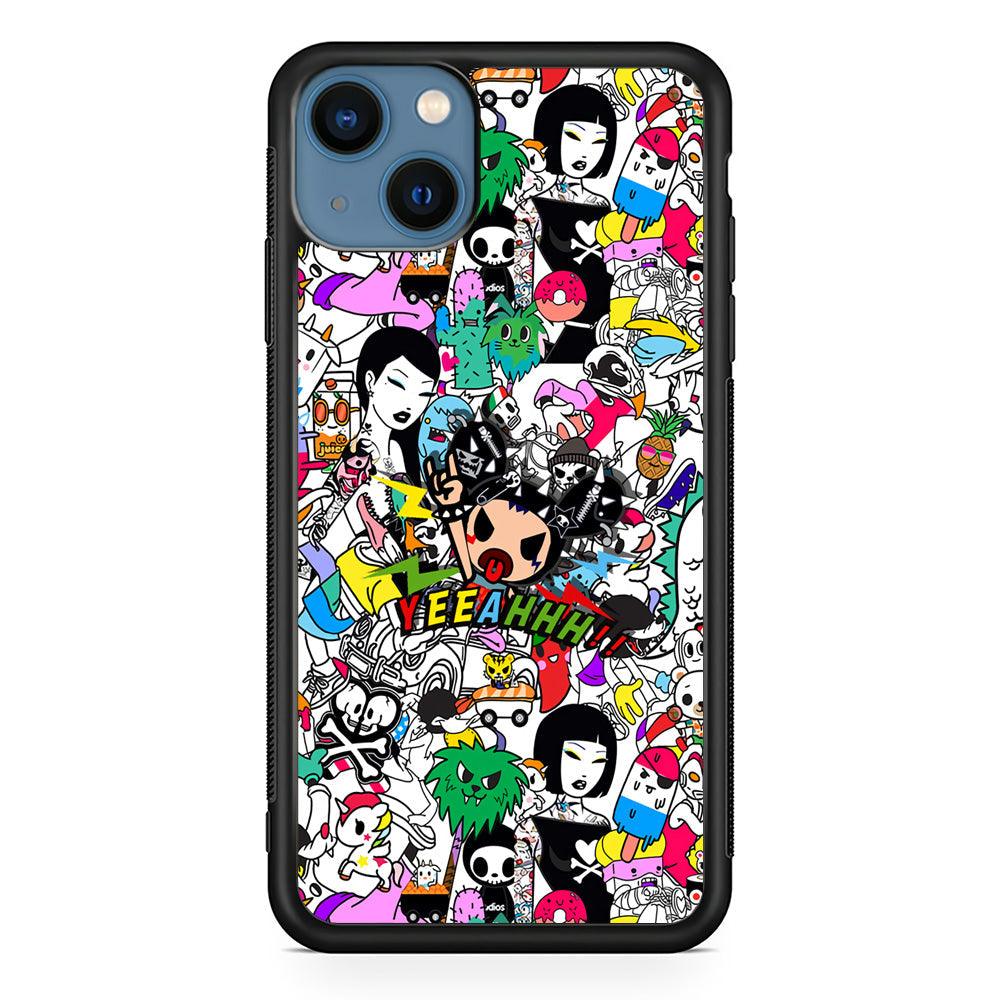 Tokidoki Feel Yeeahh iPhone 13 Case-Rubber Black (2D Case)-Oxvistore
