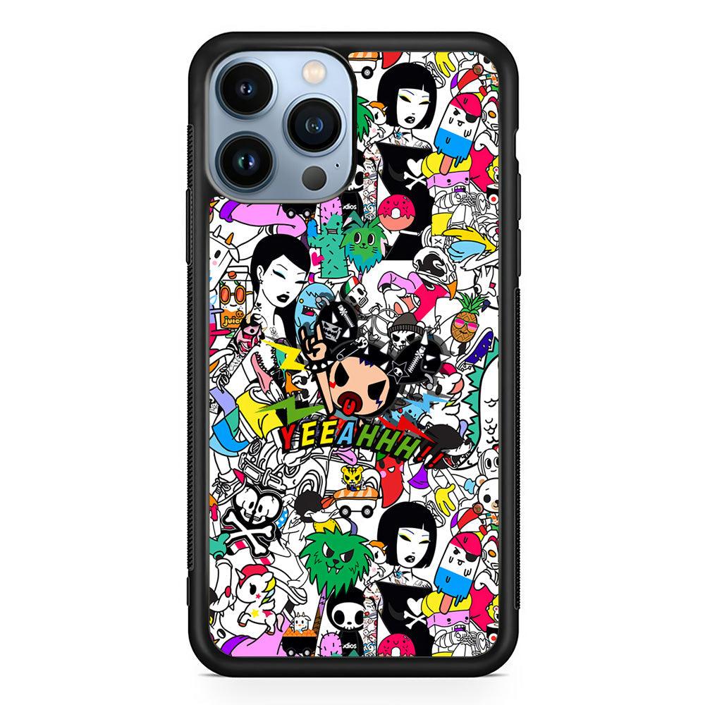 Tokidoki Feel Yeeahh iPhone 13 Pro Case-Rubber Black (2D Case)-Oxvistore