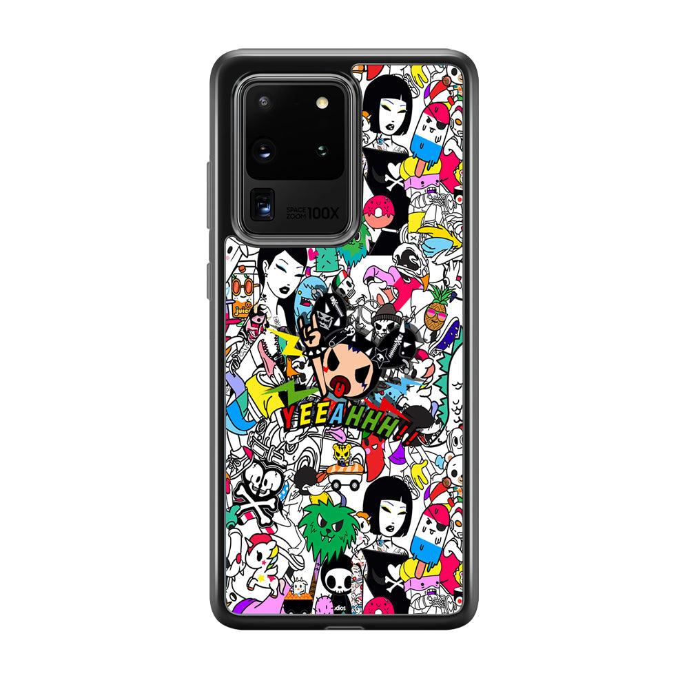 Tokidoki Feel Yeeahh Samsung Galaxy S20 Ultra Case-Rubber Black (2D Case)-Oxvistore