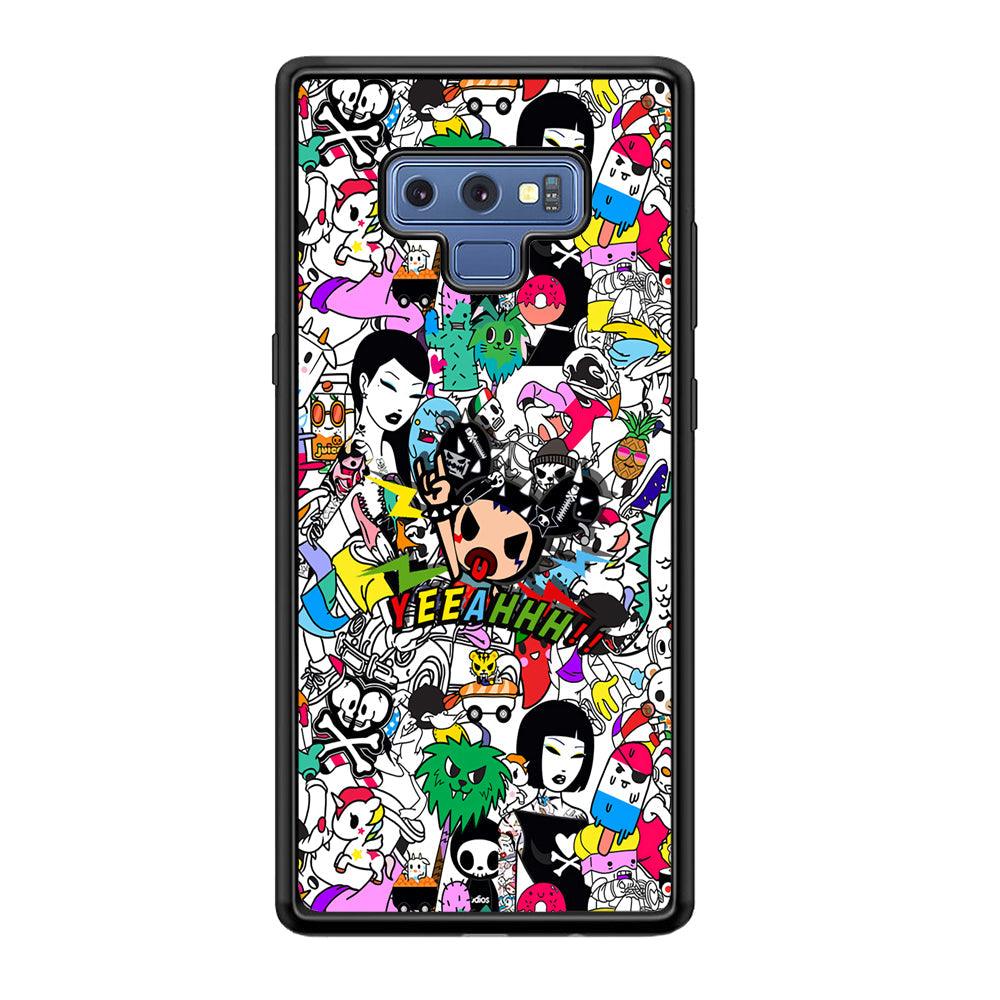 Tokidoki Feel Yeeahh Samsung Galaxy Note 9 Case-Rubber Black (2D Case)-Oxvistore