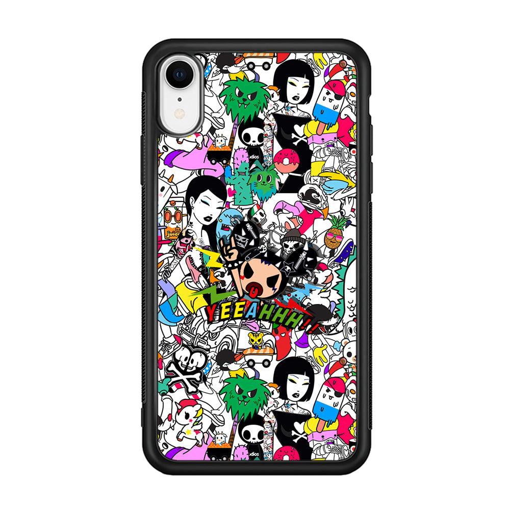 Tokidoki Feel Yeeahh iPhone XR Case-Rubber Black (2D Case)-Oxvistore