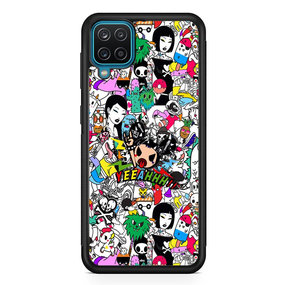 Tokidoki Feel Yeeahh Samsung Galaxy A12 Case-Rubber Black (2D Case)-Oxvistore