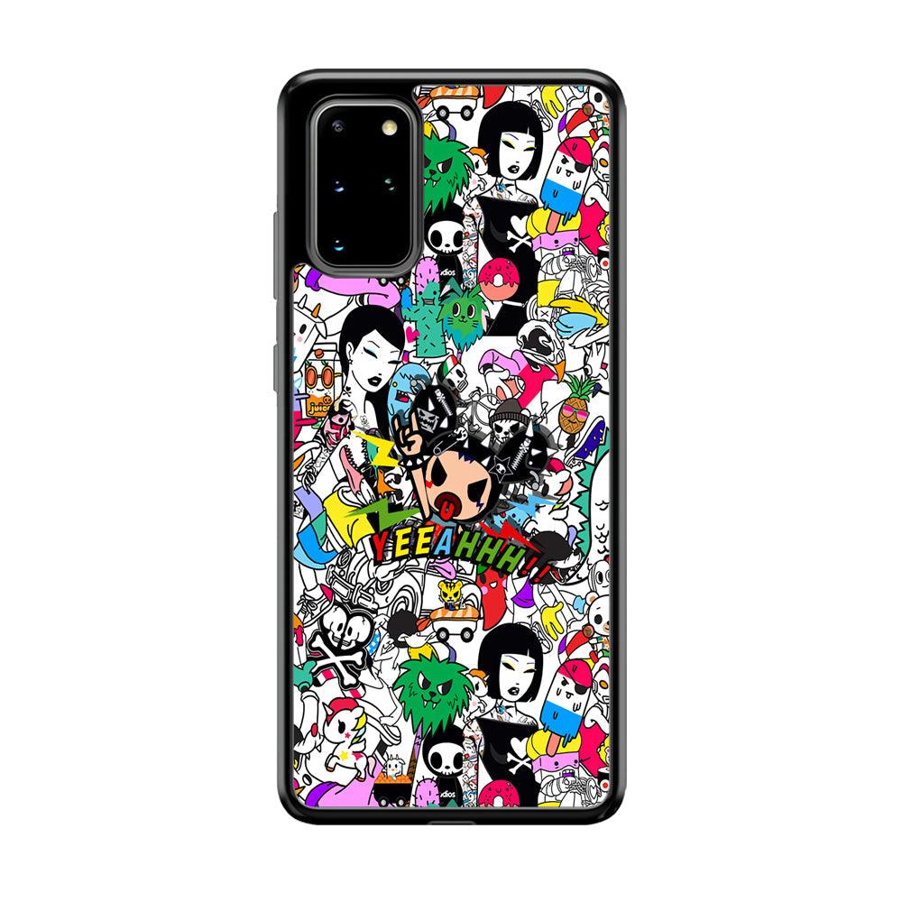 Tokidoki Feel Yeeahh Samsung Galaxy S20 Plus Case-Rubber Black (2D Case)-Oxvistore