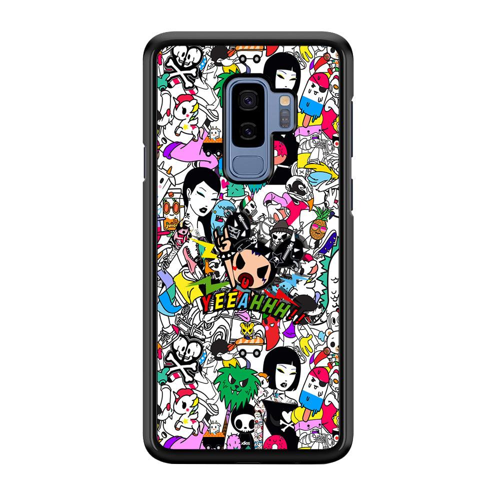 Tokidoki Feel Yeeahh Samsung Galaxy S9 Plus Case-Rubber Black (2D Case)-Oxvistore