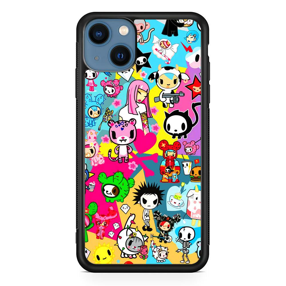 Tokidoki One Frame Collection iPhone 15 Plus Case-Rubber Black (2D Case)-Oxvistore