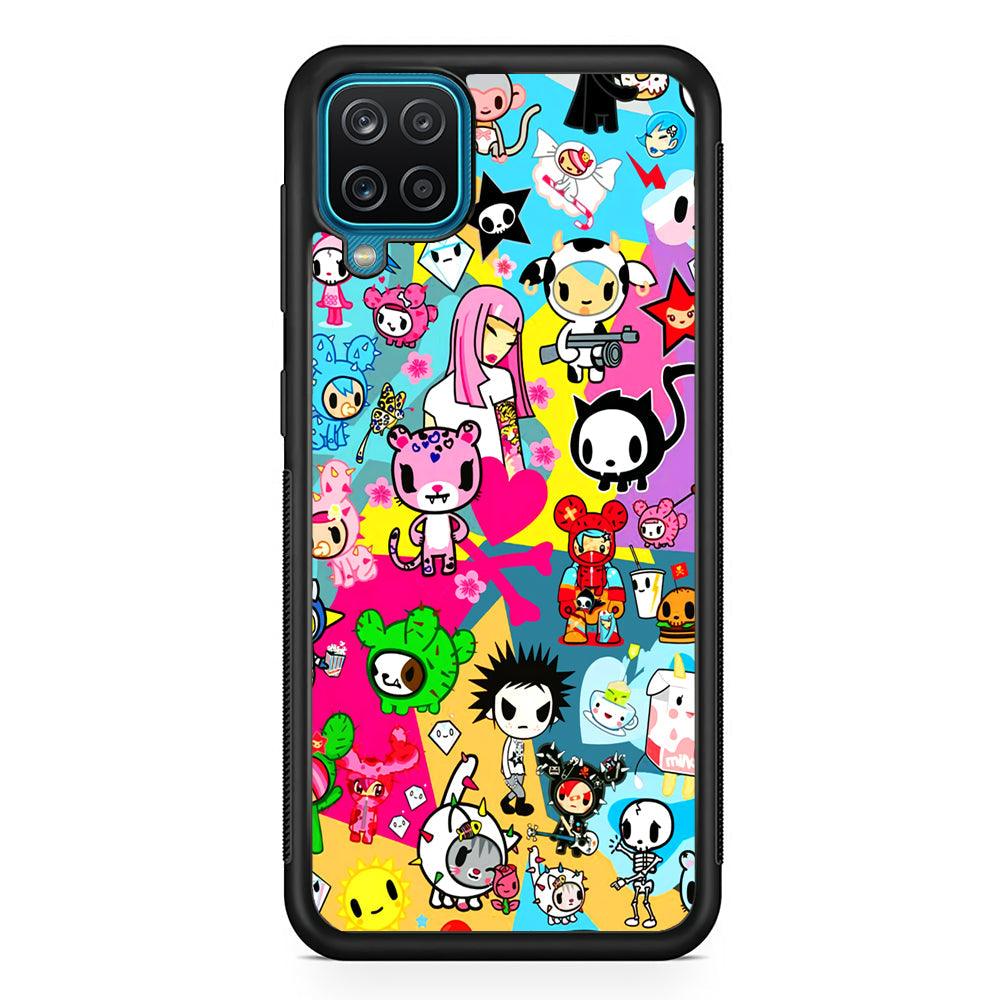 Tokidoki One Frame Collection Samsung Galaxy A12 Case-Rubber Black (2D Case)-Oxvistore