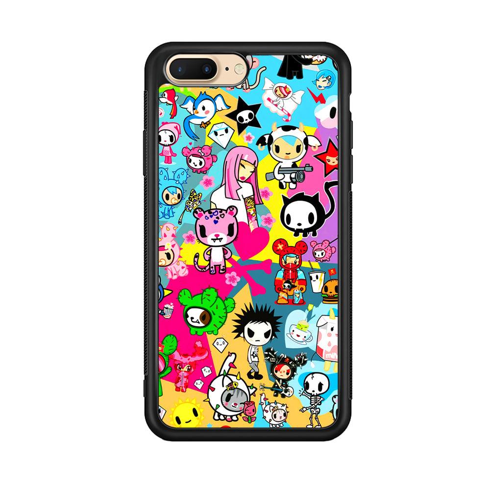 Tokidoki One Frame Collection iPhone 7 Plus Case-Rubber Black (2D Case)-Oxvistore