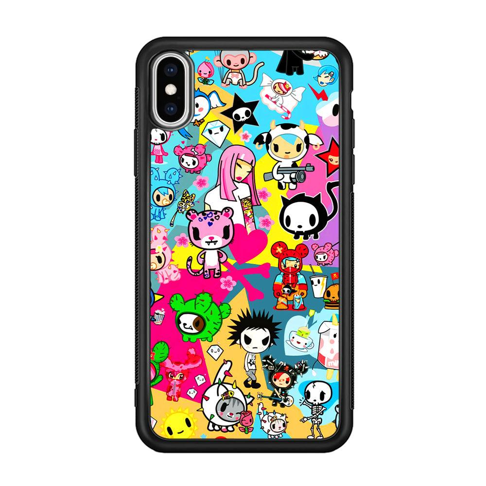 Tokidoki One Frame Collection iPhone Xs Max Case-Rubber Black (2D Case)-Oxvistore