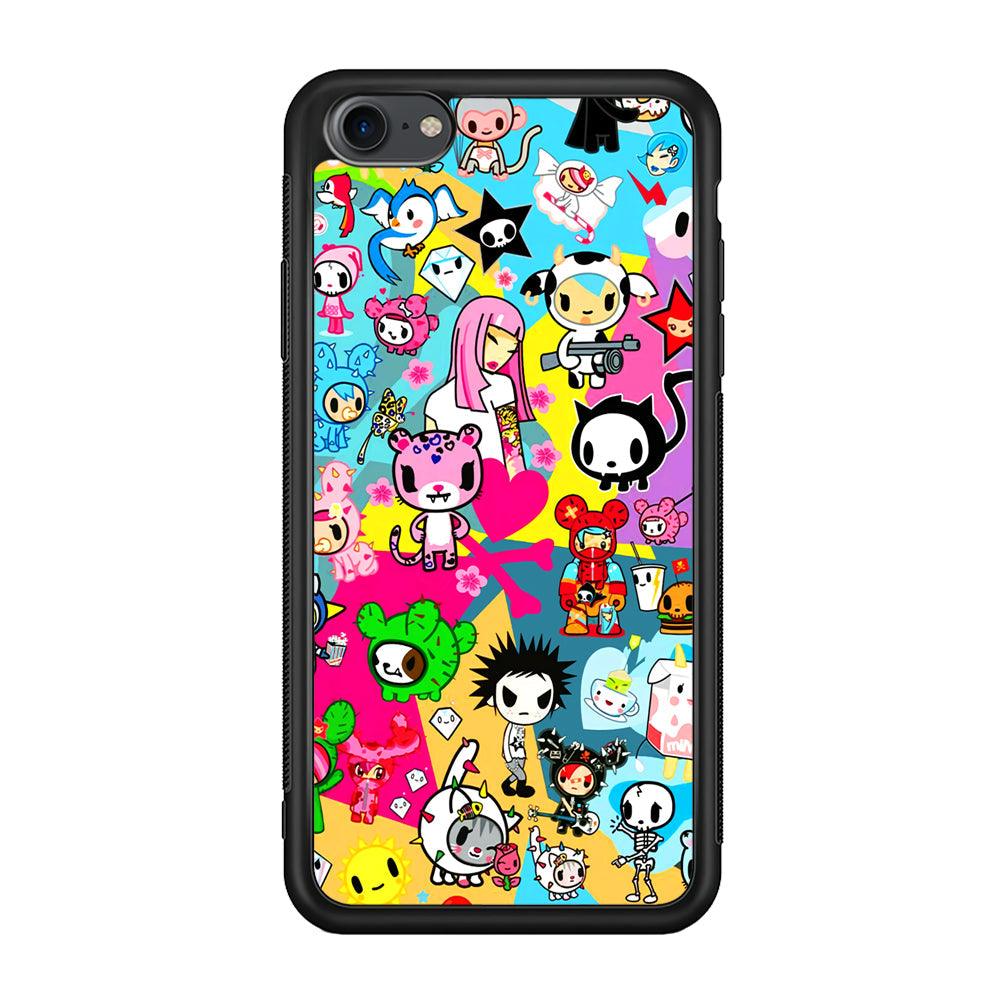 Tokidoki One Frame Collection iPhone 8 Case-Rubber Black (2D Case)-Oxvistore
