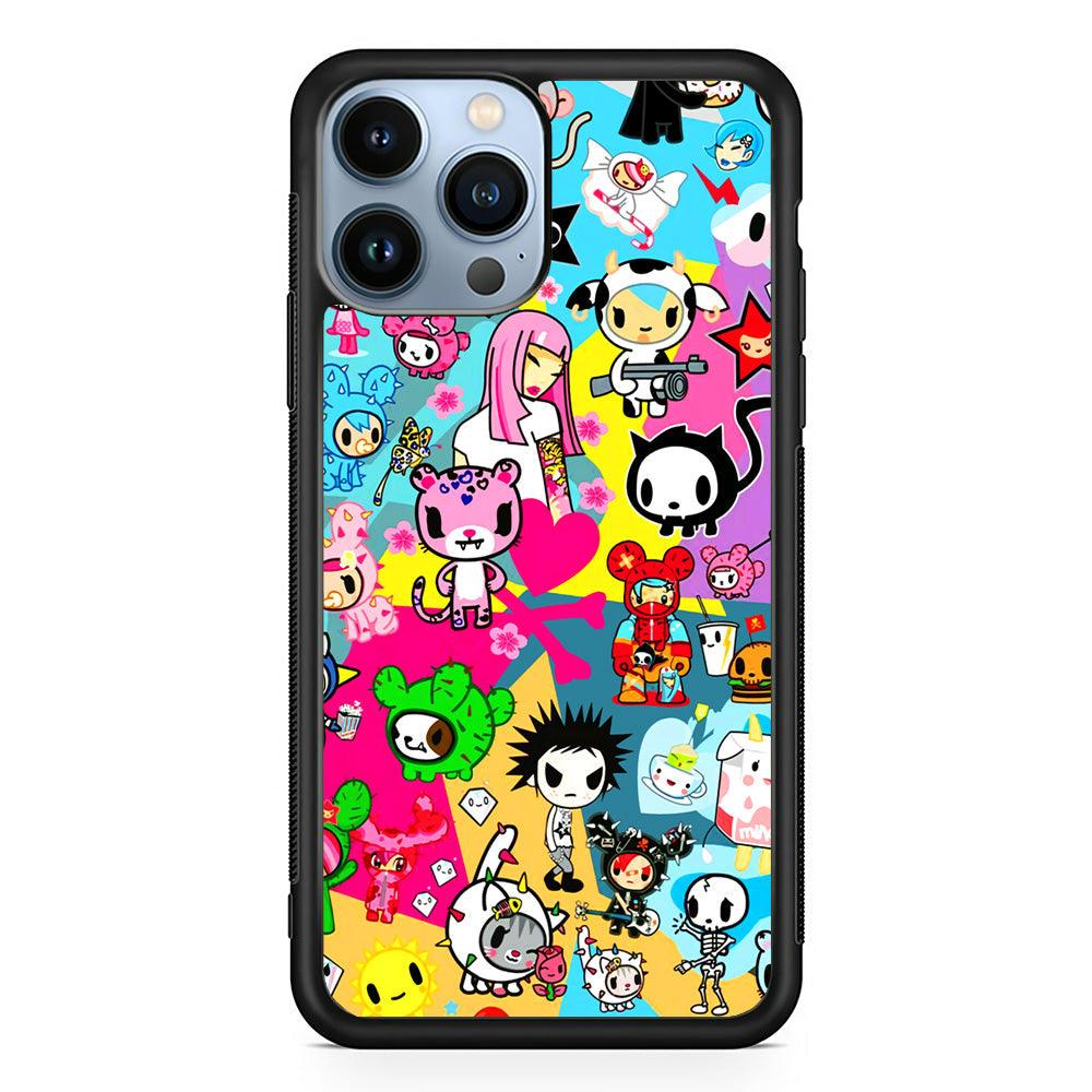 Tokidoki One Frame Collection iPhone 14 Pro Max Case-Rubber Black (2D Case)-Oxvistore