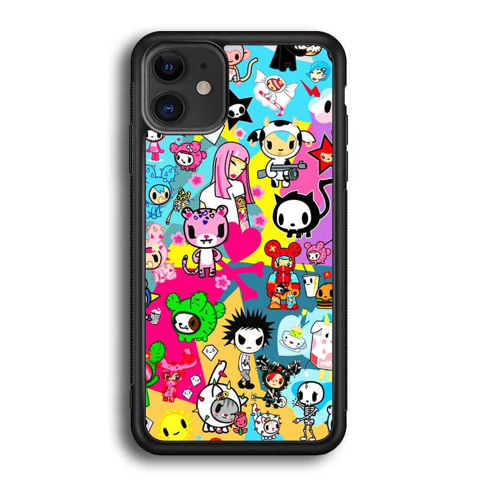 Tokidoki One Frame Collection iPhone 12 Case-Rubber Black (2D Case)-Oxvistore