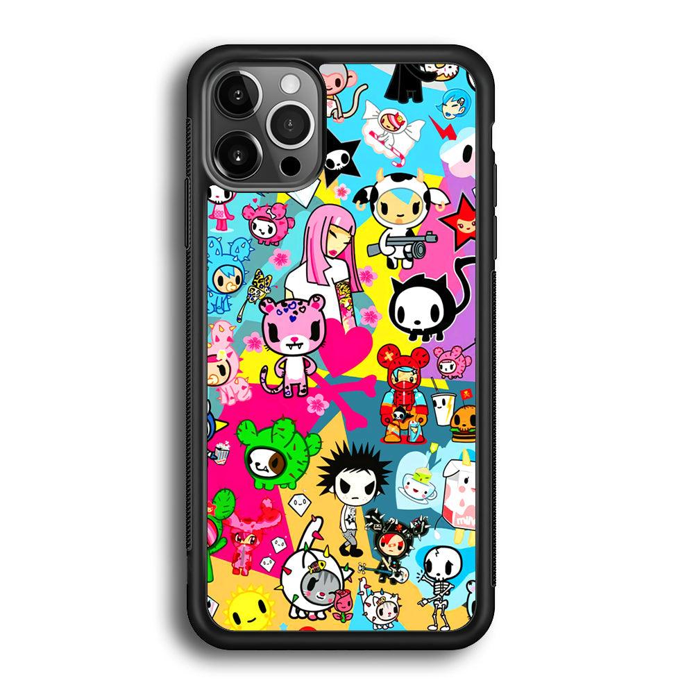 Tokidoki One Frame Collection iPhone 12 Pro Case-Rubber Black (2D Case)-Oxvistore