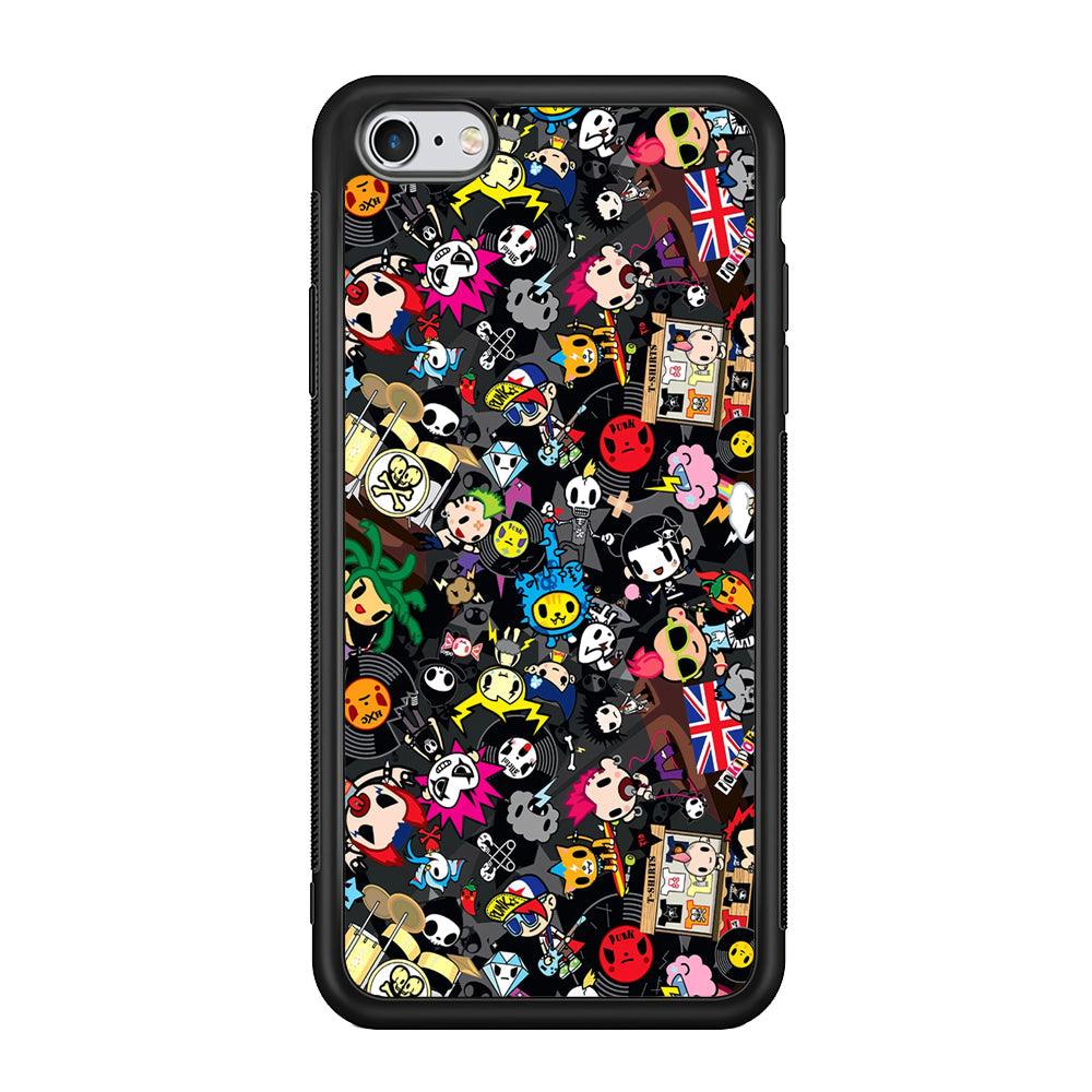 Tokidoki Punk Record iPhone 6 Plus | 6s Plus Case-Rubber Black (2D Case)-Oxvistore