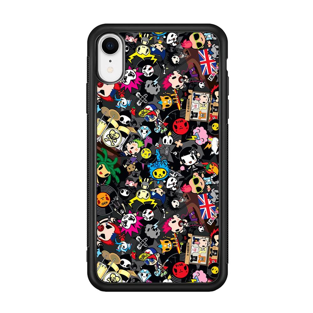 Tokidoki Punk Record iPhone XR Case-Rubber Black (2D Case)-Oxvistore