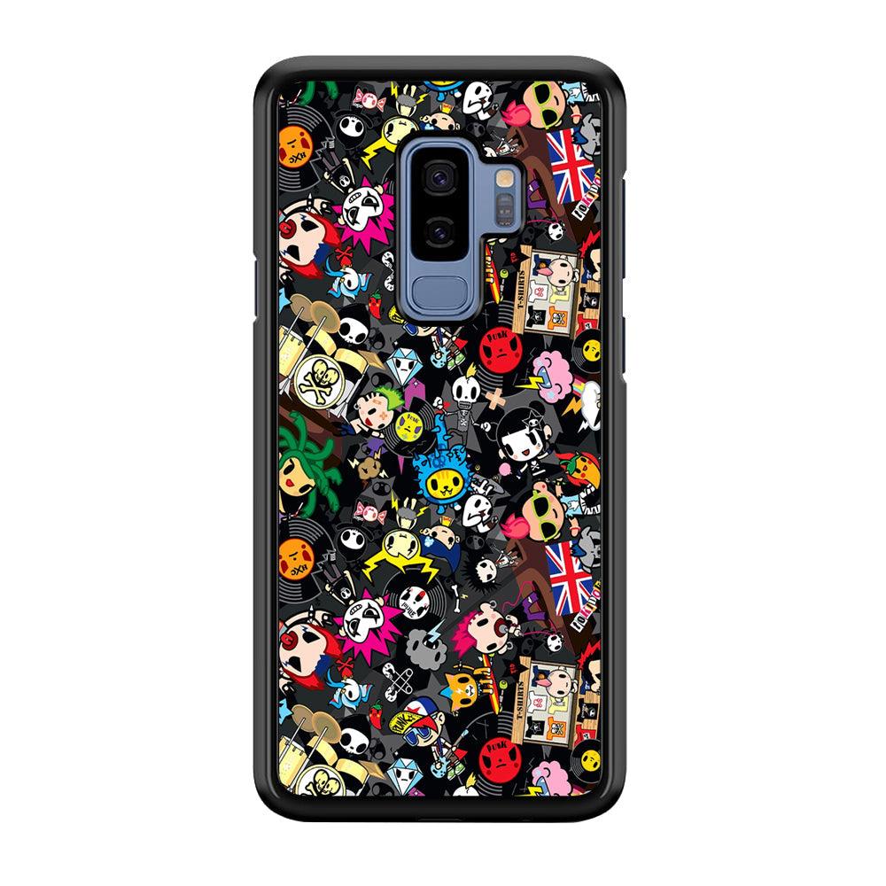 Tokidoki Punk Record Samsung Galaxy S9 Plus Case-Rubber Black (2D Case)-Oxvistore