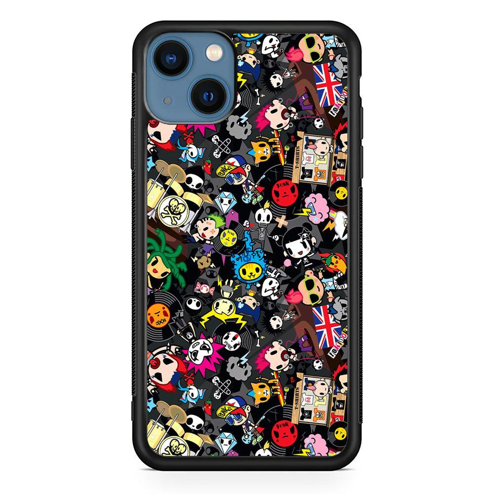 Tokidoki Punk Record iPhone 14 Case-Rubber Black (2D Case)-Oxvistore