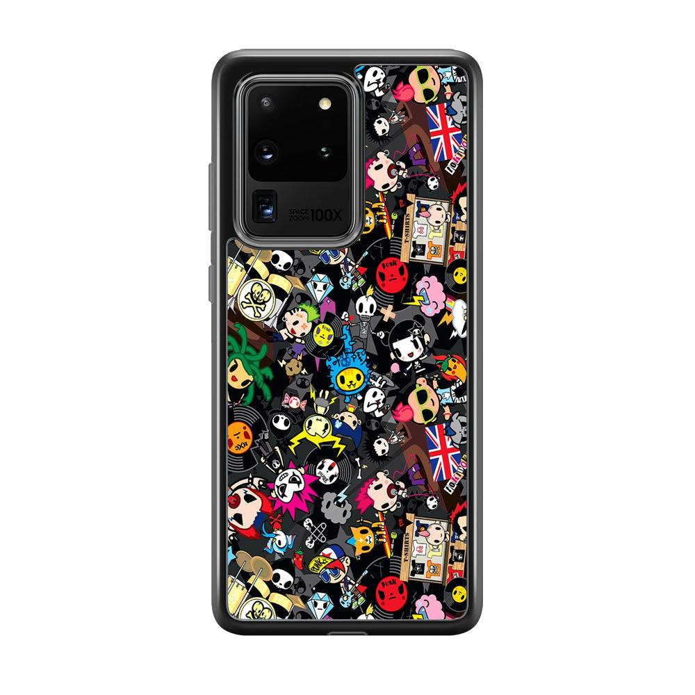 Tokidoki Punk Record Samsung Galaxy S20 Ultra Case-Rubber Black (2D Case)-Oxvistore