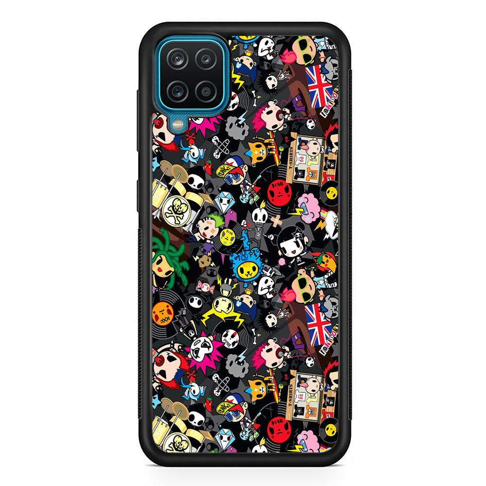 Tokidoki Punk Record Samsung Galaxy A12 Case-Rubber Black (2D Case)-Oxvistore