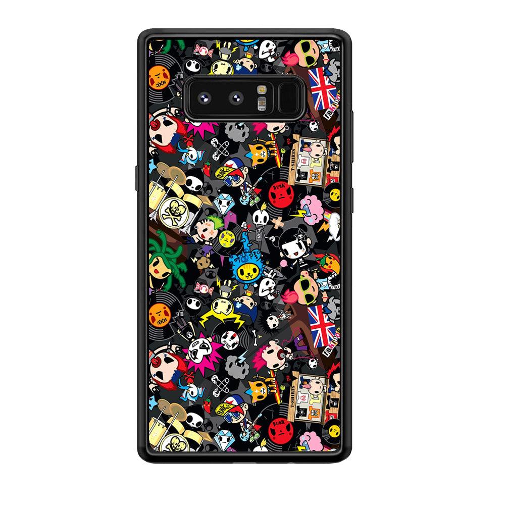 Tokidoki Punk Record Samsung Galaxy Note 8 Case-Rubber Black (2D Case)-Oxvistore