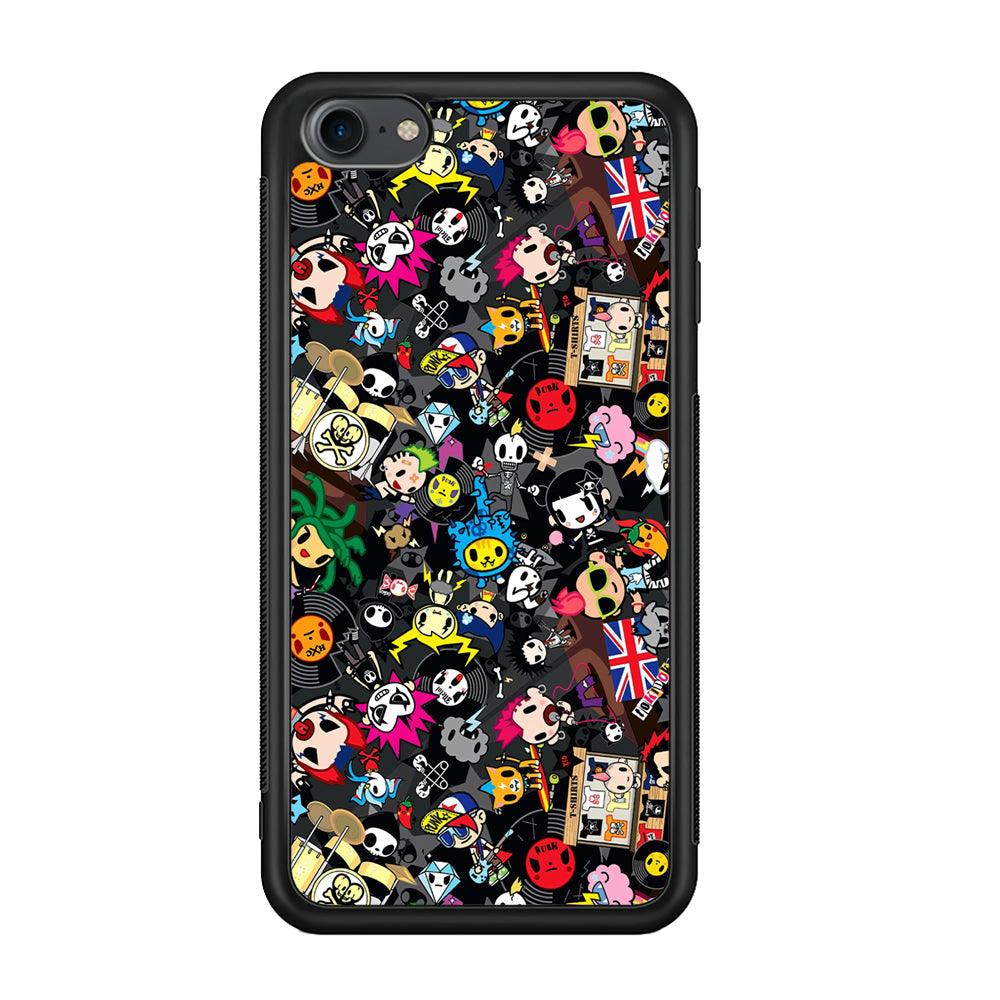Tokidoki Punk Record iPod Touch 6 Case-Rubber Black (2D Case)-Oxvistore