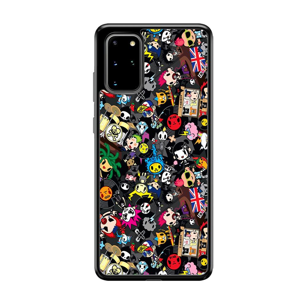 Tokidoki Punk Record Samsung Galaxy S20 Plus Case-Rubber Black (2D Case)-Oxvistore