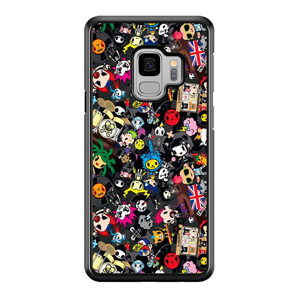 Tokidoki Punk Record Samsung Galaxy S9 Case-Rubber Black (2D Case)-Oxvistore