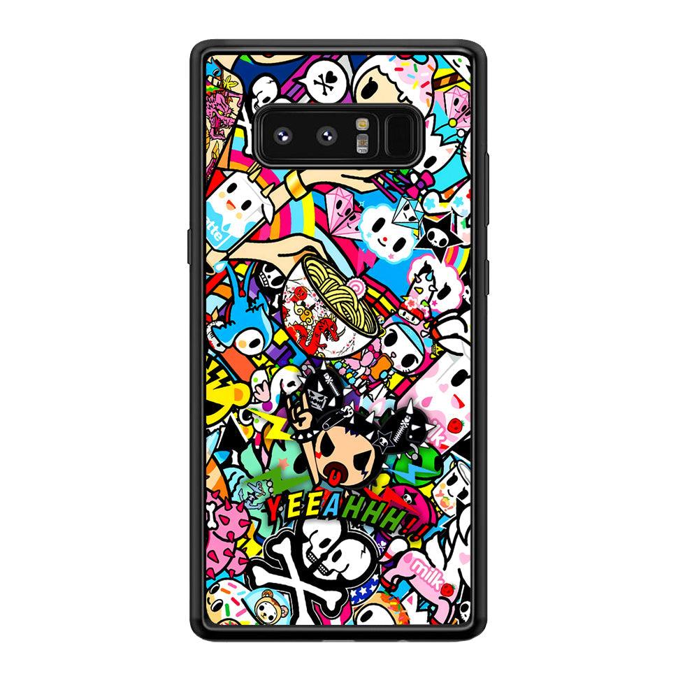 Tokidoki Rocking The Night Samsung Galaxy Note 8 Case-Rubber Black (2D Case)-Oxvistore