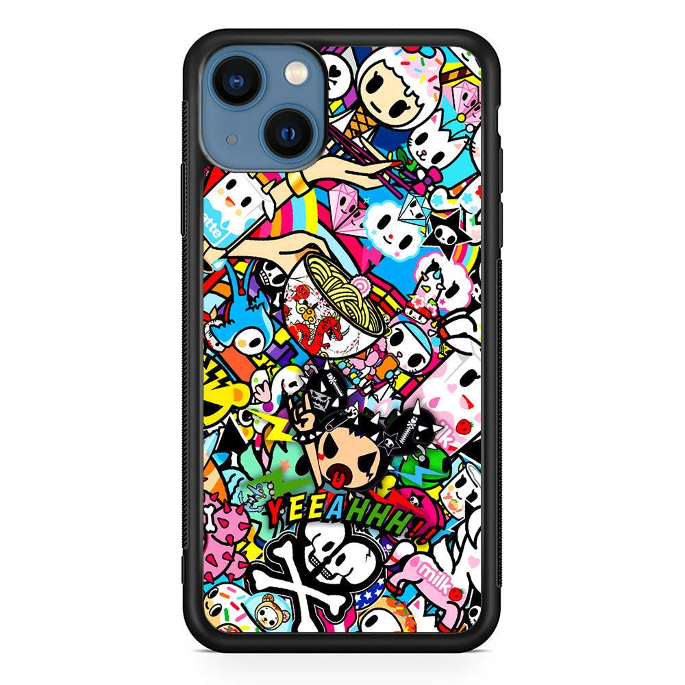 Tokidoki Rocking The Night iPhone 14 Case-Rubber Black (2D Case)-Oxvistore