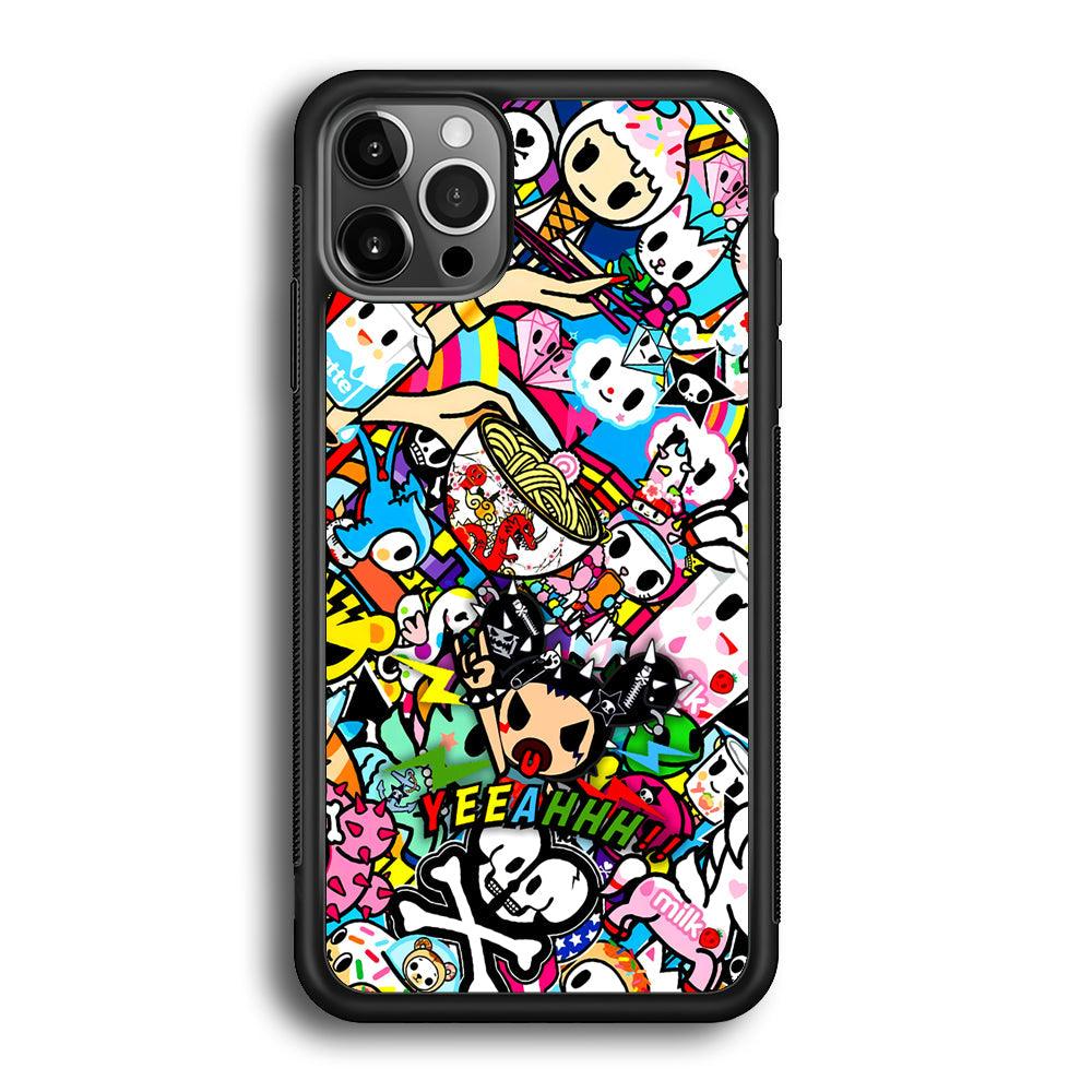 Tokidoki Rocking The Night iPhone 12 Pro Case-Rubber Black (2D Case)-Oxvistore