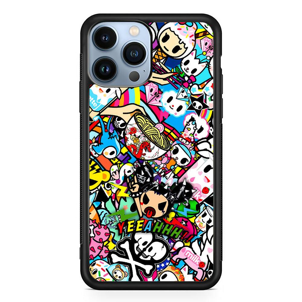 Tokidoki Rocking The Night iPhone 14 Pro Case-Rubber Black (2D Case)-Oxvistore