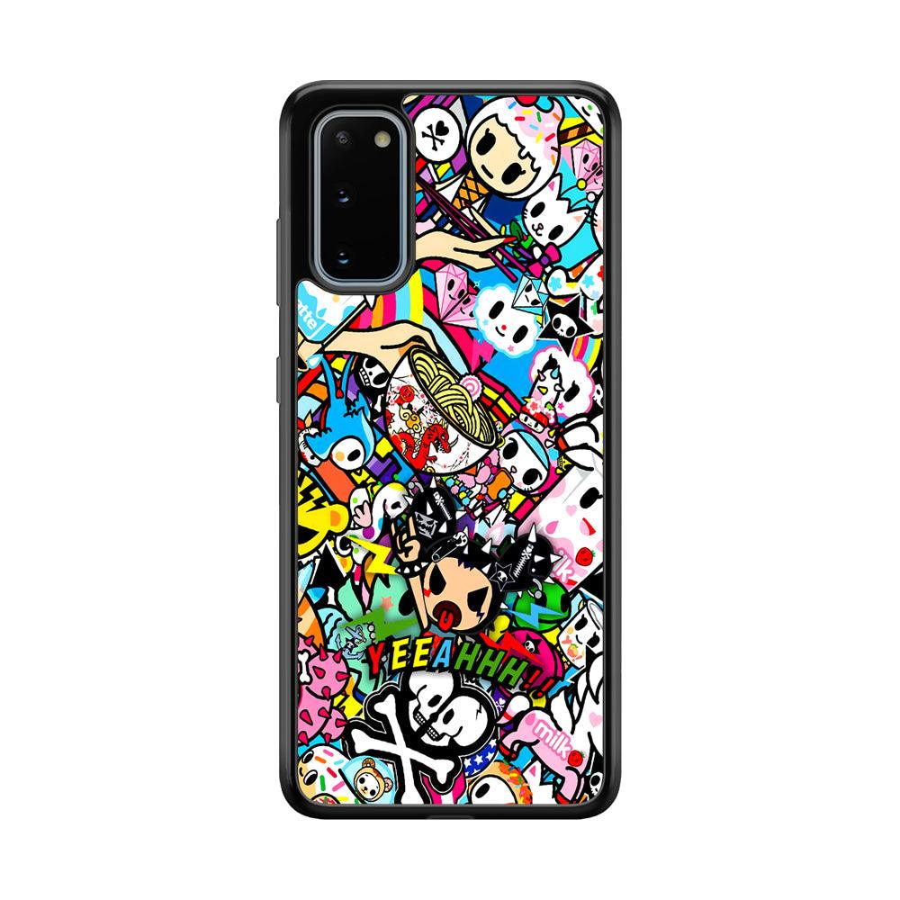 Tokidoki Rocking The Night Samsung Galaxy S20 Case-Rubber Black (2D Case)-Oxvistore