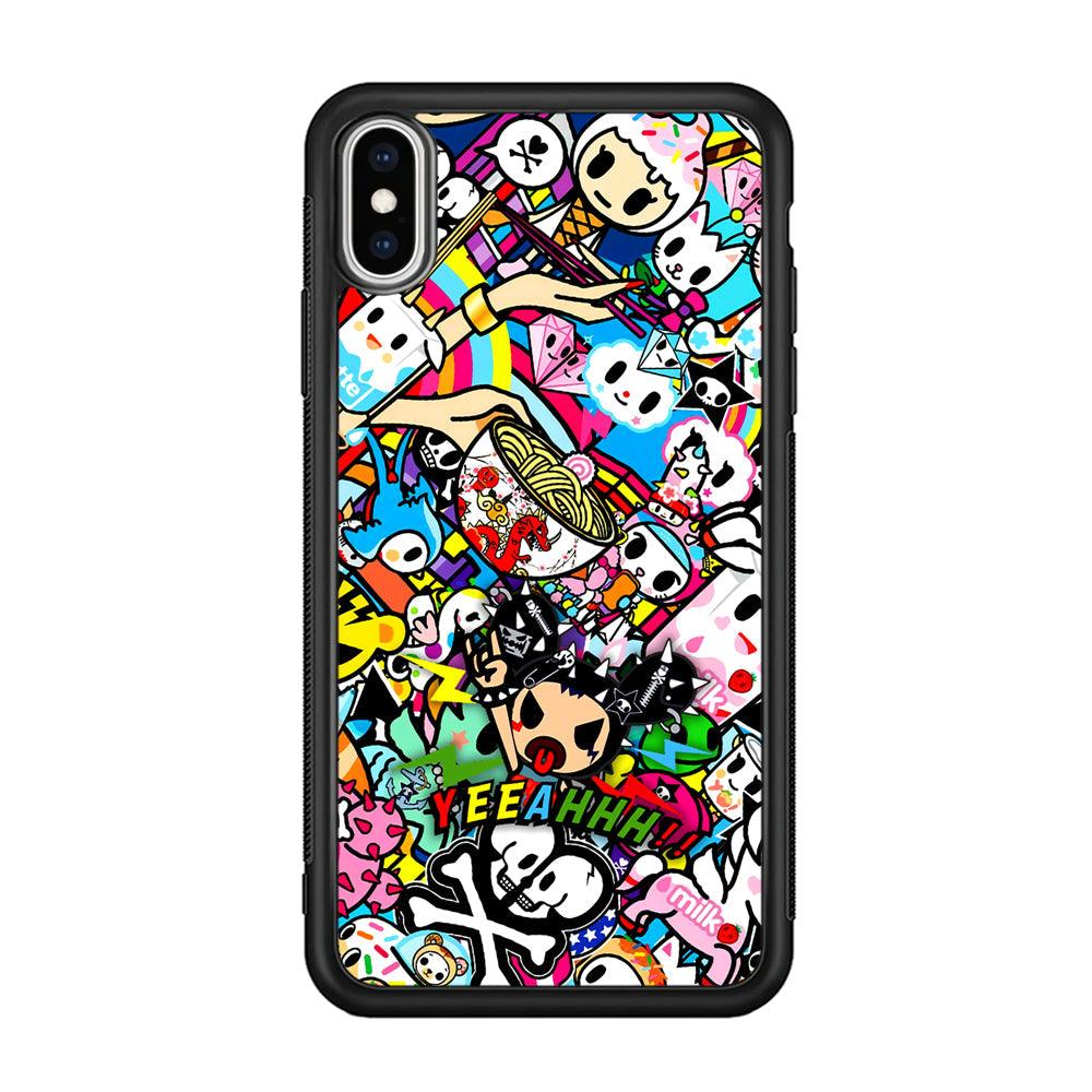 Tokidoki Rocking The Night iPhone X Case-Rubber Black (2D Case)-Oxvistore
