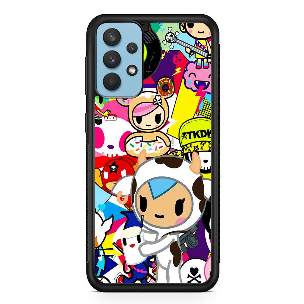 Tokidoki The Moofia Milkshake Samsung Galaxy A32 Case-Rubber Black (2D Case)-Oxvistore