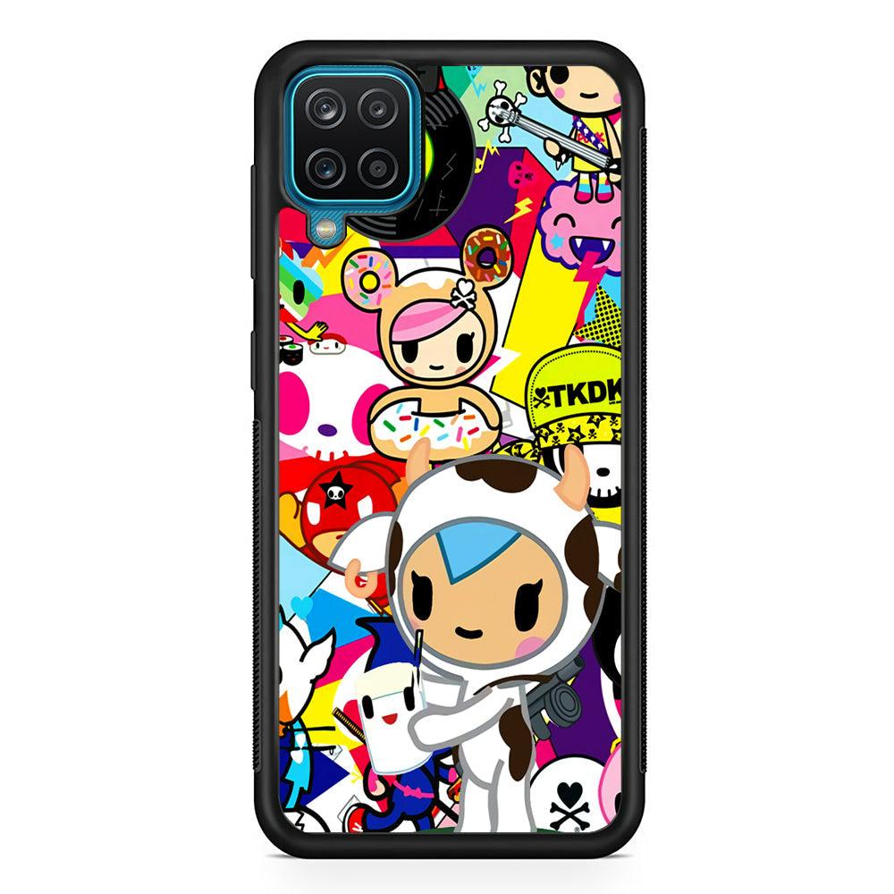 Tokidoki The Moofia Milkshake Samsung Galaxy A12 Case-Rubber Black (2D Case)-Oxvistore