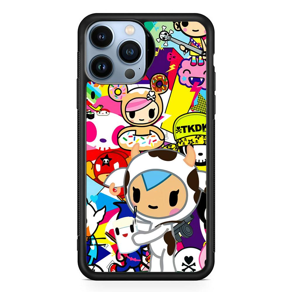 Tokidoki The Moofia Milkshake iPhone 14 Pro Case-Rubber Black (2D Case)-Oxvistore