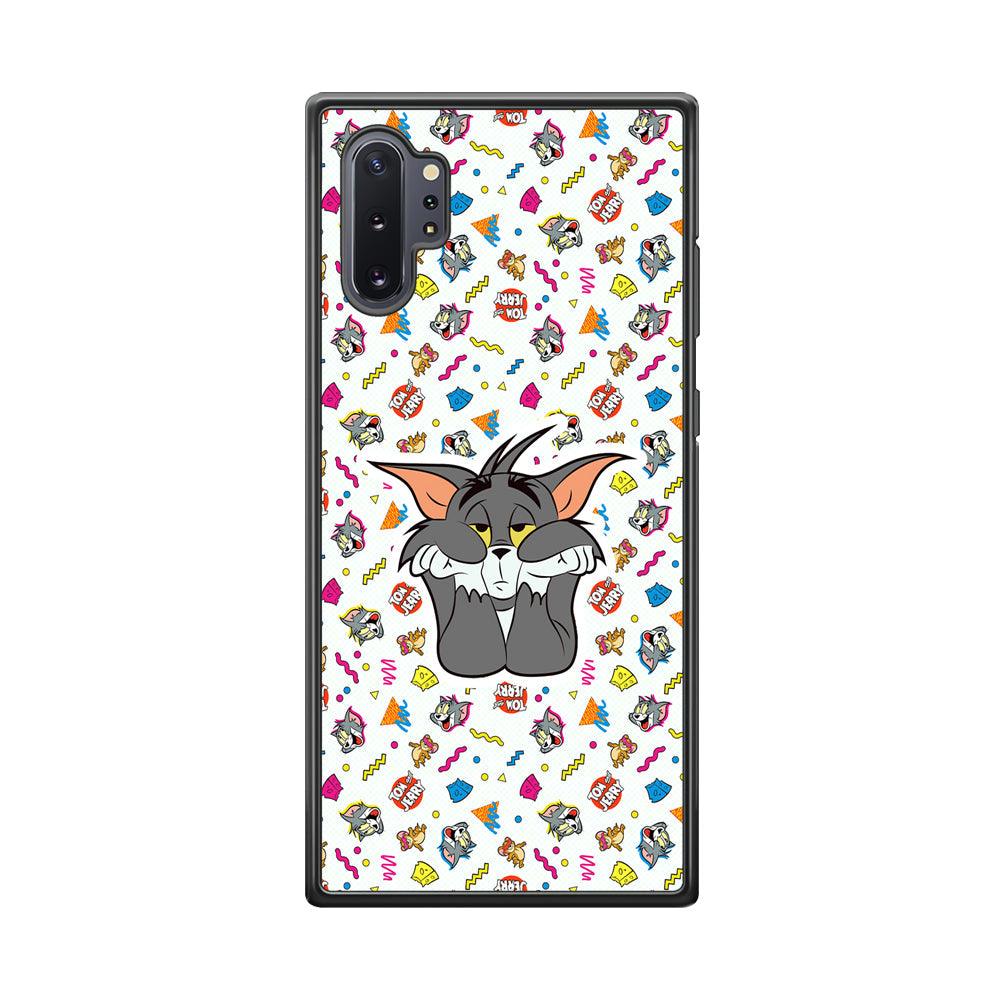 Tom and Jerry Bored Tom Samsung Galaxy Note 10 Plus Case-Rubber Black (2D Case)-Oxvistore