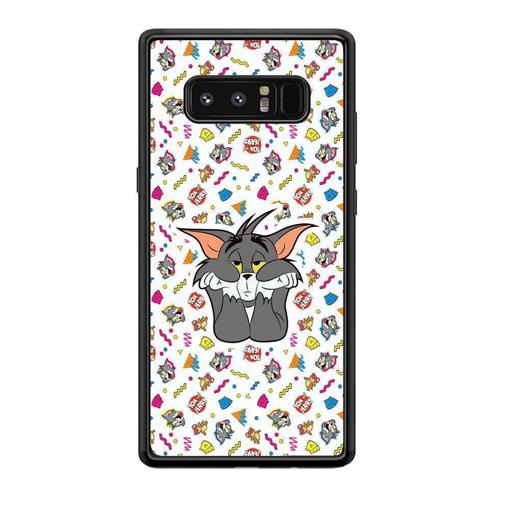 Tom and Jerry Bored Tom Samsung Galaxy Note 8 Case-Rubber Black (2D Case)-Oxvistore